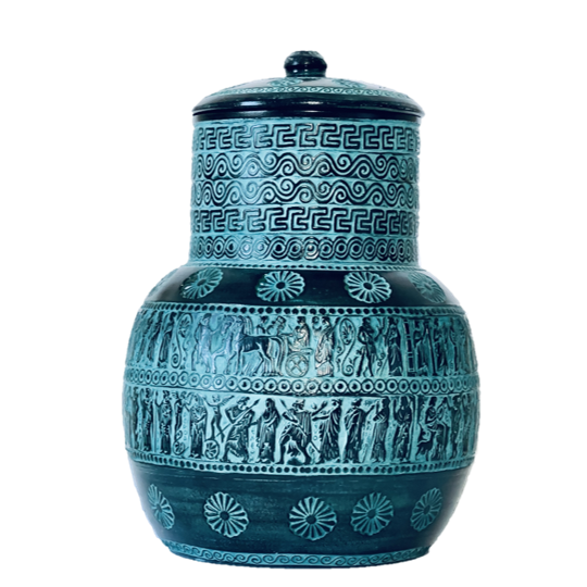 urnes sculptées pluto green